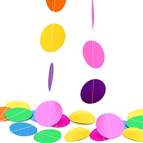 Happy Birthday Banner With Colorful Paper Flag Bunting Paper Circle Confetti Garland Swirl Streamers Honeycomb ball