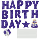 Happy Birthday Yard Signs with Stakes, 16 Inches Birthday Outdoor Lawn Signs, Jetec 18 Pieces, Birthday Cake Balloon Patio Decorations, Garden Lawn Decorations for Birthday Party (Purple) - North State Signs & Printing