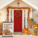 Happy Thanksgiving Fall Garden Flags for Outdoor,12x18 Double Sided,Harvest Buffalo Plaid Pumpkins Yard Flags,Small Thanksgiving Day Garden Decor for Autumn Outside Porch Lawn Holiday - North State Signs & Printing