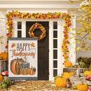 Happy Thanksgiving Fall Garden Flags for Outdoor,12x18 Double Sided,Harvest Buffalo Plaid Pumpkins Yard Flags,Small Thanksgiving Day Garden Decor for Autumn Outside Porch Lawn Holiday - North State Signs & Printing