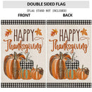 Happy Thanksgiving Fall Garden Flags for Outdoor,12x18 Double Sided,Harvest Buffalo Plaid Pumpkins Yard Flags,Small Thanksgiving Day Garden Decor for Autumn Outside Porch Lawn Holiday - North State Signs & Printing
