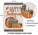 Happy Thanksgiving Fall Garden Flags for Outdoor,12x18 Double Sided,Harvest Buffalo Plaid Pumpkins Yard Flags,Small Thanksgiving Day Garden Decor for Autumn Outside Porch Lawn Holiday - North State Signs & Printing