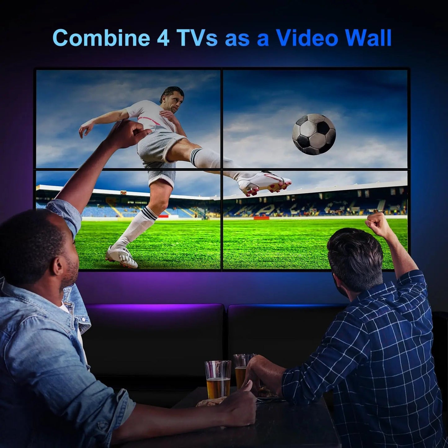 HDMl Video Wall Controller 2x2 4K, PORTTA Video Wall Processor with 11 Splicing Modes, RS232, 180° Rotate, Audio Extractor, 2x2,1x2,1x3,1x4,2x1,3x1x4x1, 4 tv Screens into 1 Wall Display - North State Signs & Printing
