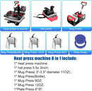 Heat Press Machine, Professional Sublimation Machine, AKEYDIY 8 in 1, 12" X 15" Swing Away Shirt Printing Heat Transfer Digital Industrial - Quality Heat Press Machine for T Shirts Mug Hat Plate - North State Signs & Printing