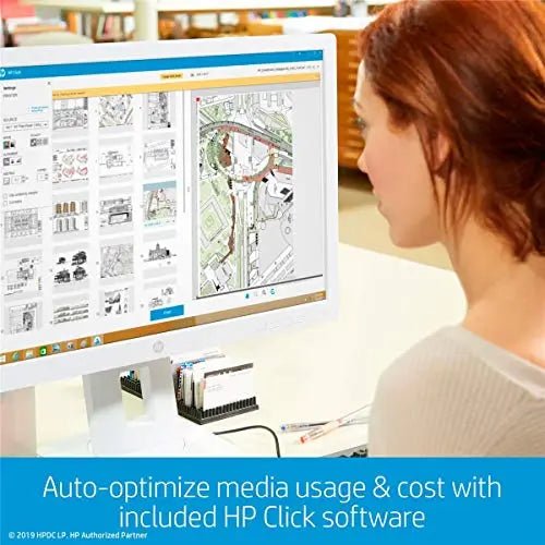 HP DesignJet T650 Large Format 36 - inch Plotter Color Printer, Includes 2 - Year Warranty Care Pack (5HB10H), Black - North State Signs & Printing