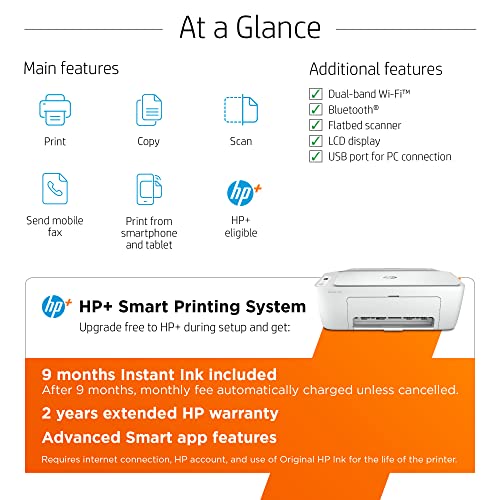 HP DeskJet 2734e Wireless Color All-in-One Printer with 9 Months Free Ink (26K72A) - Office Printer