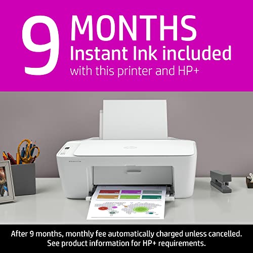 HP DeskJet 2734e Wireless Color All-in-One Printer with 9 Months Free Ink (26K72A) - Office Printer