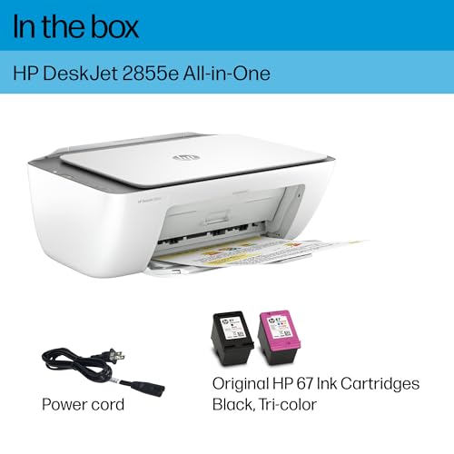 HP DeskJet 2855e Wireless All-in-One Color Inkjet Printer Scanner Copier Best-for-home 3 months of ink included