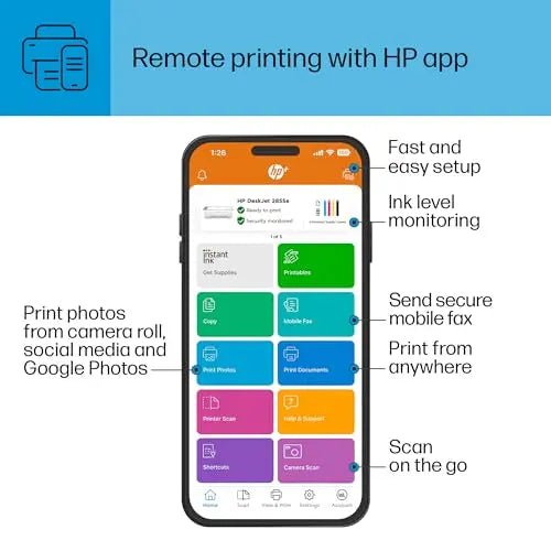 HP DeskJet 2855e Wireless All - in - One Color Inkjet Printer, Scanner, Copier, Best - for - home, 3 months of ink included (588S5A) - North State Signs & Printing