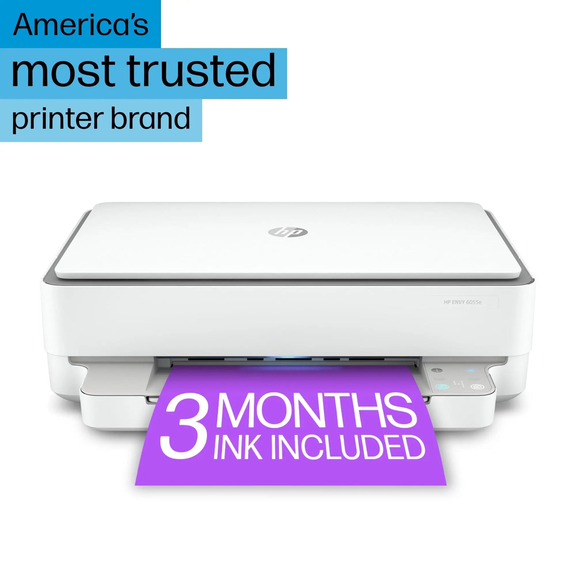 HP ENVY 6055e Wireless Color Inkjet Printer, Print, scan, copy, Easy setup, Mobile printing, Best - for - home, 3 months of Instant Ink included,white - North State Signs & Printing