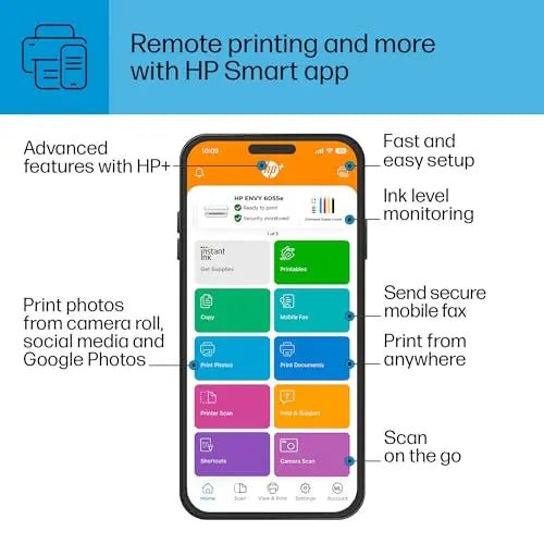 HP ENVY 6055e Wireless Color Inkjet Printer, Print, scan, copy, Easy setup, Mobile printing, Best - for - home, 3 months of Instant Ink included,white - North State Signs & Printing