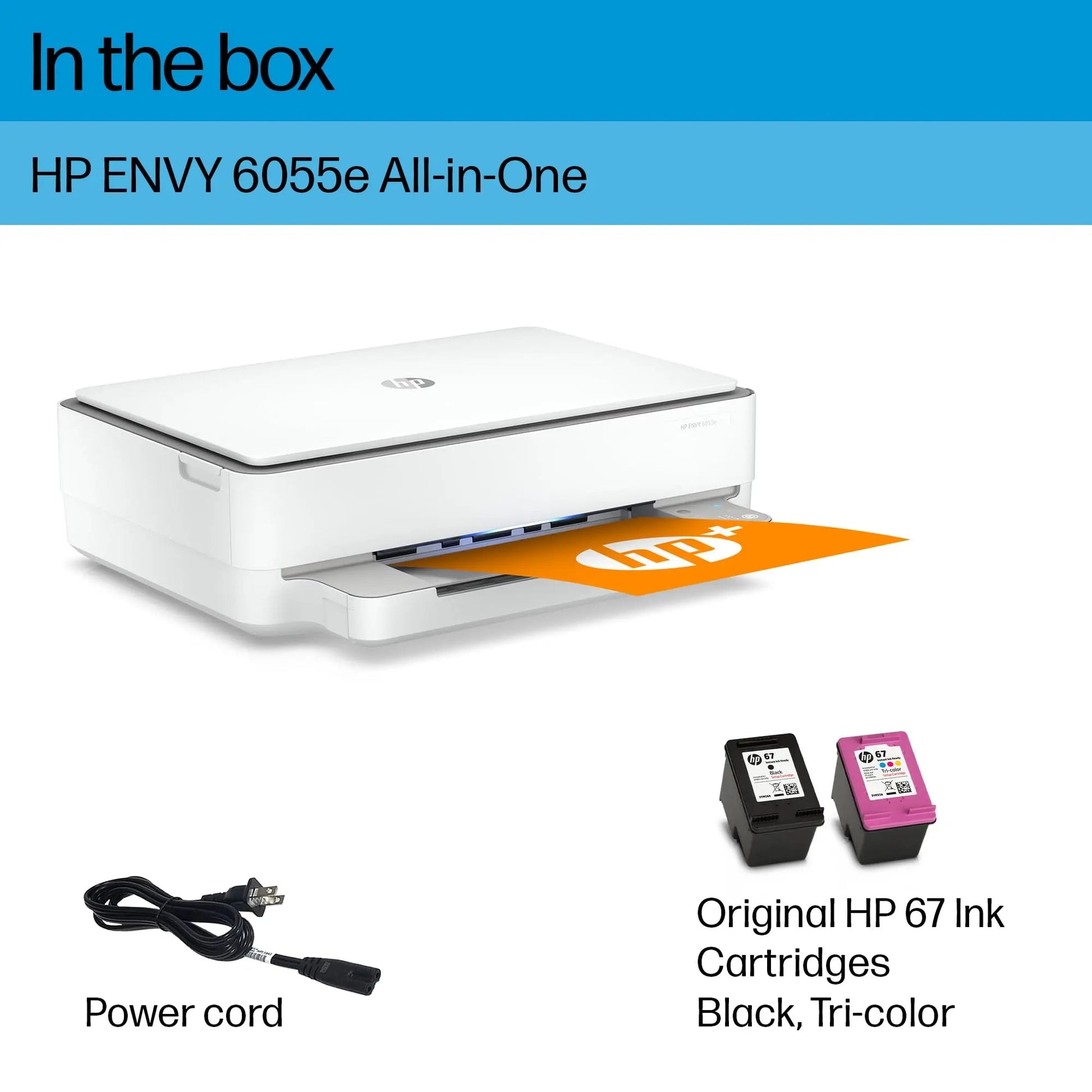 HP ENVY 6055e Wireless Color Inkjet Printer, Print, scan, copy, Easy setup, Mobile printing, Best - for - home, 3 months of Instant Ink included,white - North State Signs & Printing