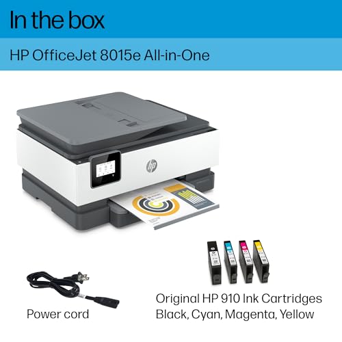 HP OfficeJet 8015e Wireless Color All-in-One Printer with 6 months of ink included with HP + (228F5A) - Office Printer