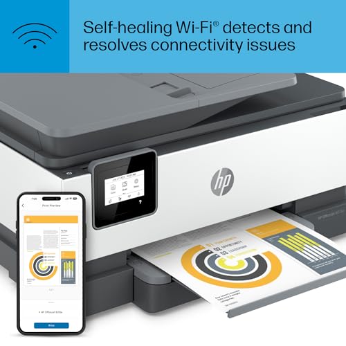 HP OfficeJet 8015e Wireless Color All-in-One Printer with 6 months of ink included with HP + (228F5A) - Office Printer