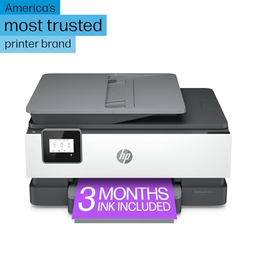 HP OfficeJet 8015e Wireless Color All-in-One Printer with 6 months of ink included with HP + (228F5A) - Office Printer