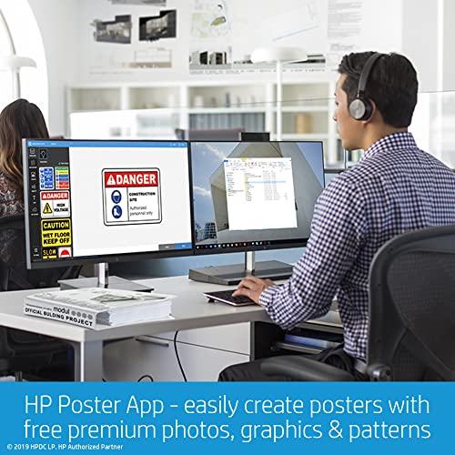 HP DesignJet T210 Large Format 24-inch Plotter Printer with Modern Office Design (8AG32A) Black - Office Printer