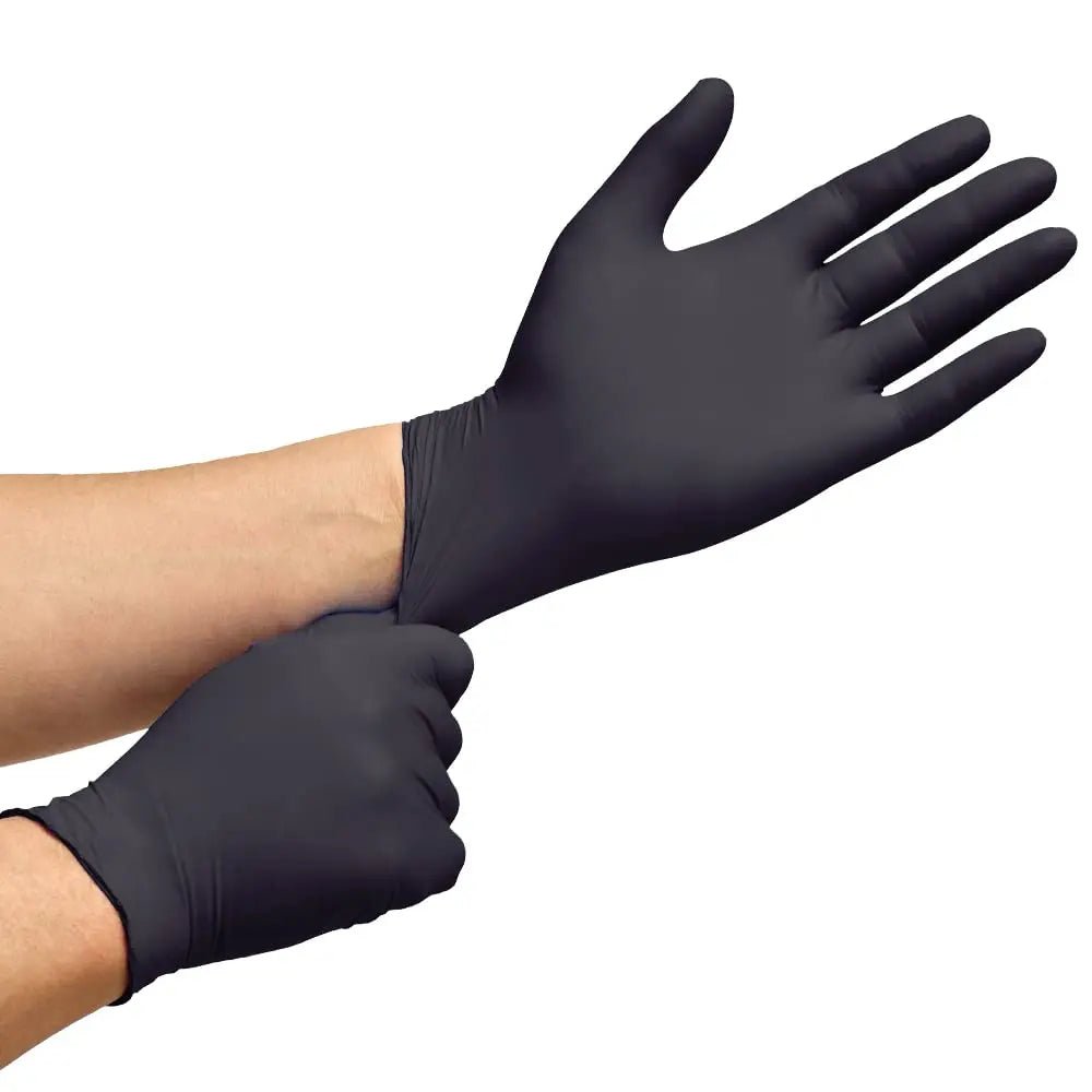 Inspire Black Heavy Duty Nitrile Gloves 6 Mil Nitrile Chemical Resistant Medical Cooking Cleaning Disposable Black Gloves (Black Nitrile Box Of 100, Large) - North State Signs & Printing