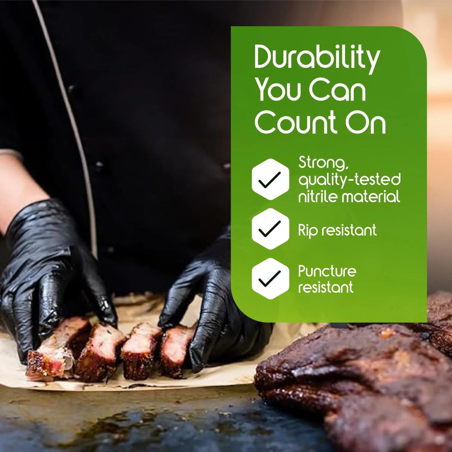 Inspire Black Heavy Duty Nitrile Gloves 6 Mil Nitrile Chemical Resistant Medical Cooking Cleaning Disposable Black Gloves (Black Nitrile Box Of 100, Large) - North State Signs & Printing