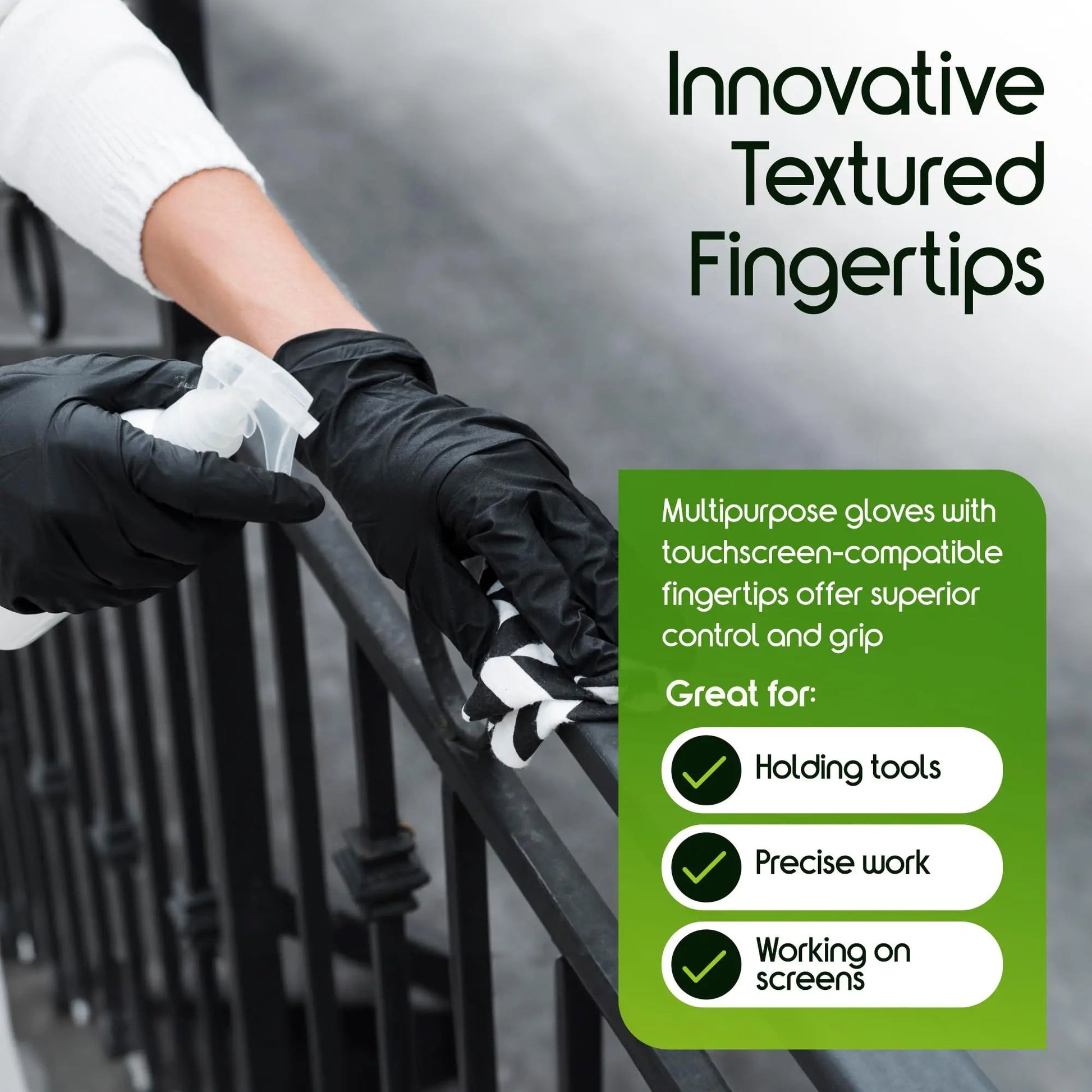 Inspire Black Heavy Duty Nitrile Gloves 6 Mil Nitrile Chemical Resistant Medical Cooking Cleaning Disposable Black Gloves (Black Nitrile Box Of 100, Large) - North State Signs & Printing