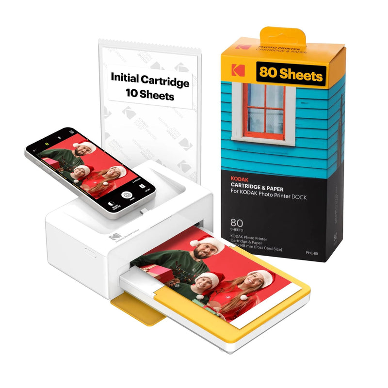 KODAK Photo Printer Dock Plus 4PASS Instant Photo Printer (4x6 inches) + 90 Sheets Bundle - North State Signs & Printing