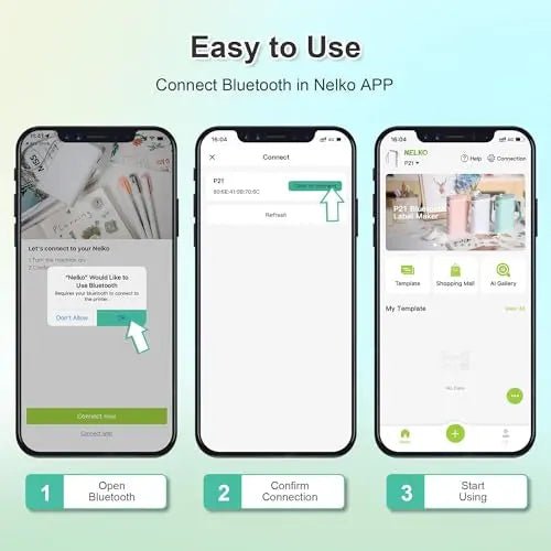Label Maker Machine with Tape, Nelko, P21 Bluetooth Label Printer, Wireless Mini Label Makers with Multiple Templates for Organizing Office Home, White - North State Signs & Printing