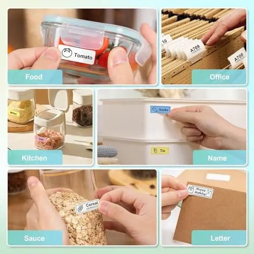 Label Maker Machine with Tape, Nelko, P21 Bluetooth Label Printer, Wireless Mini Label Makers with Multiple Templates for Organizing Office Home, White - North State Signs & Printing