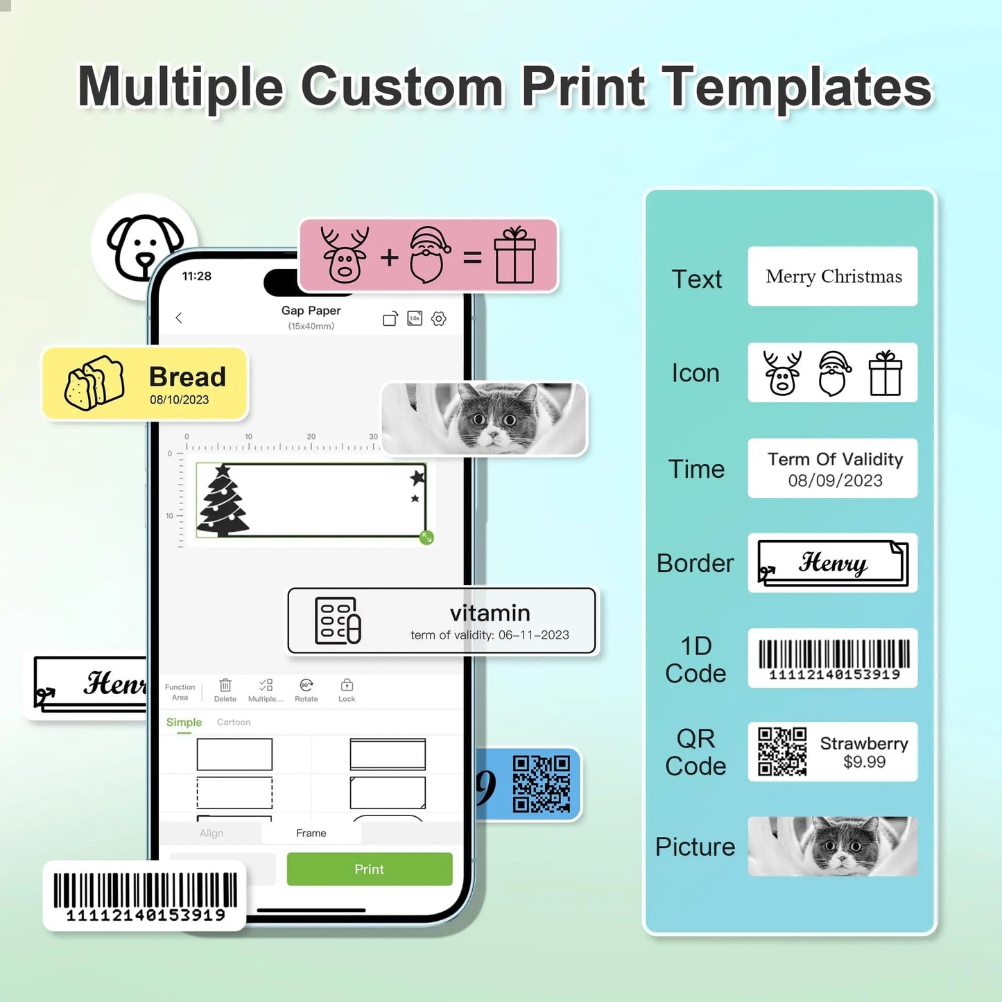 Label Maker Machine with Tape, Nelko P21 Portable Bluetooth Label Printer, Wireless Handheld Sticker Maker Mini Label Makers with Multiple Templates, Light Yellow - North State Signs & Printing