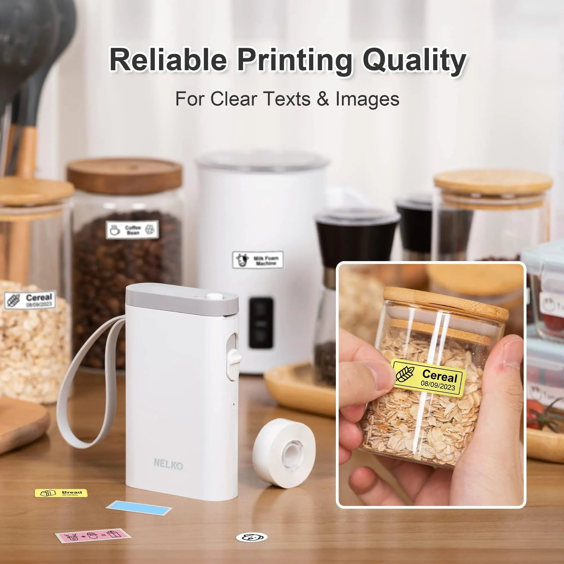 Label Maker Machine with Tape, Nelko P21 Portable Bluetooth Label Printer, Wireless Handheld Sticker Maker Mini Label Makers with Multiple Templates, Light Yellow - North State Signs & Printing