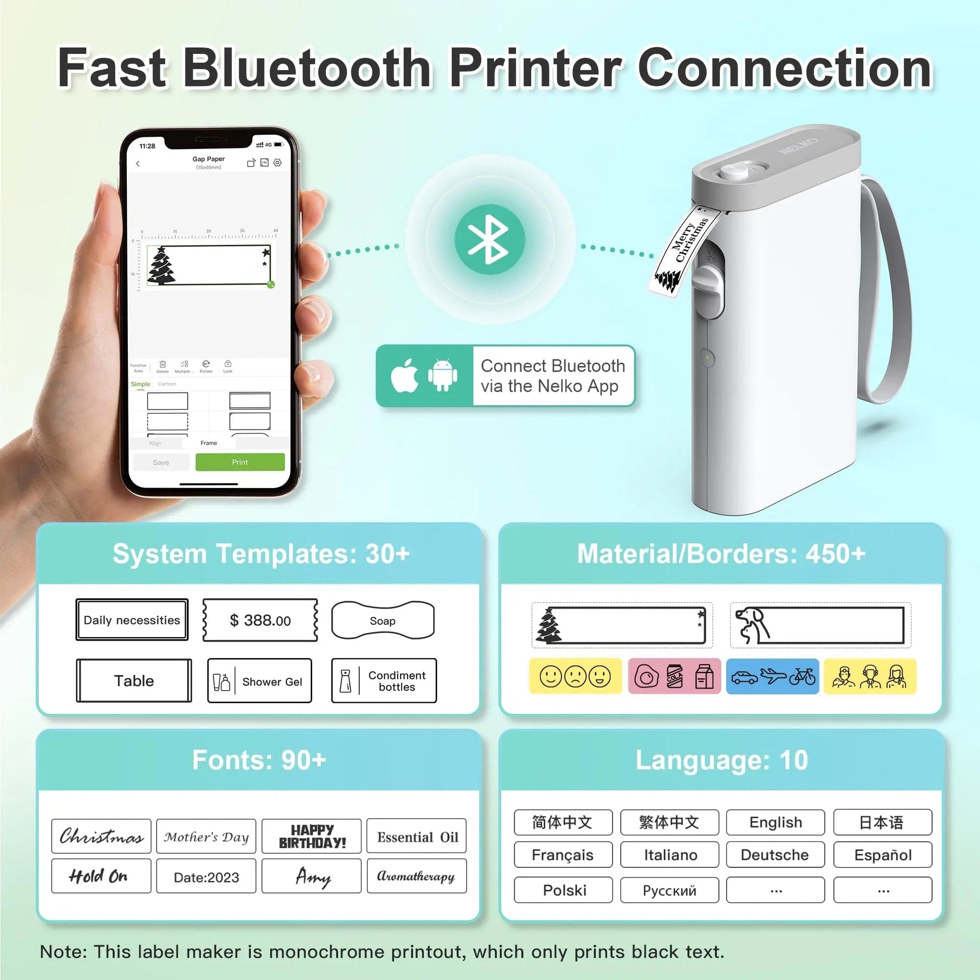 Label Maker Machine with Tape, Nelko P21 Portable Bluetooth Label Printer, Wireless Handheld Sticker Maker Mini Label Makers with Multiple Templates, Light Yellow - North State Signs & Printing