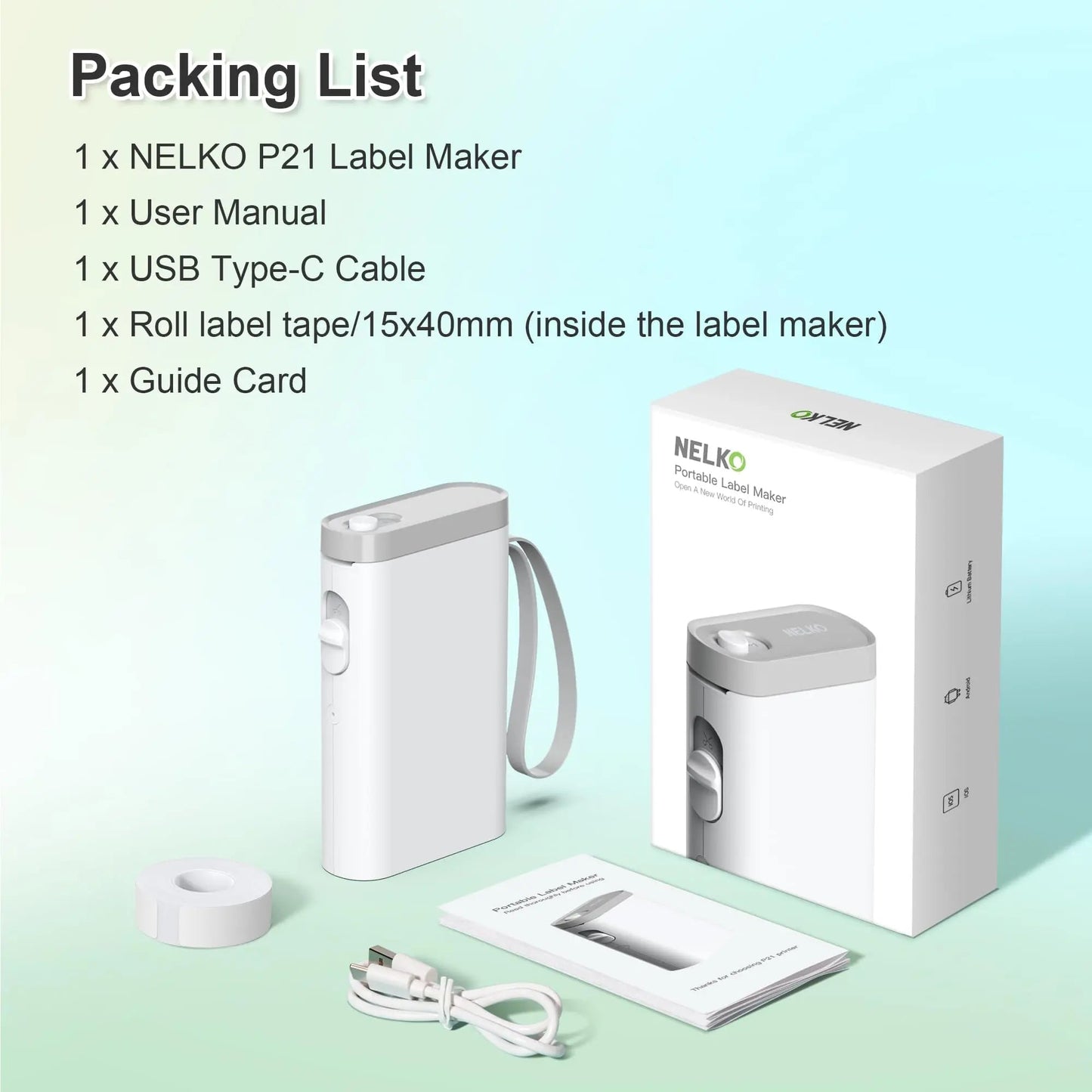 Label Maker Machine with Tape, Nelko P21 Portable Bluetooth Label Printer, Wireless Handheld Sticker Maker Mini Label Makers with Multiple Templates, Light Yellow - North State Signs & Printing