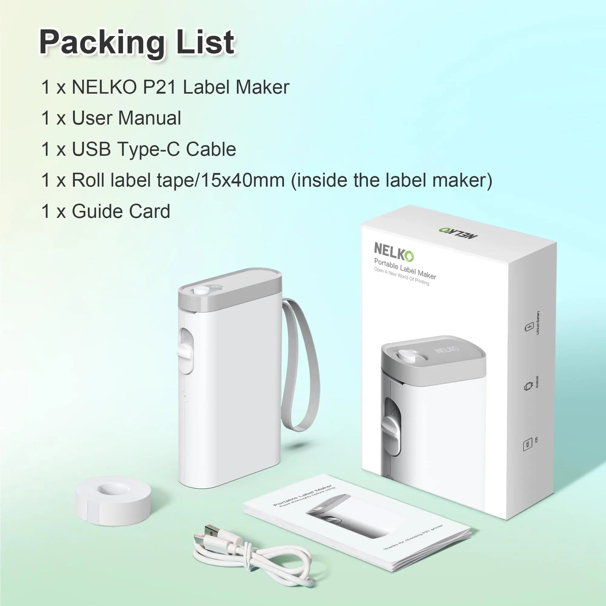 Label Maker Machine with Tape, Nelko P21 Portable Bluetooth Label Printer, Wireless Handheld Sticker Maker Mini Label Makers with Multiple Templates, Light Yellow - North State Signs & Printing