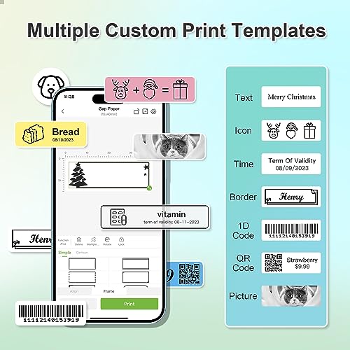 NELKO Label Maker Machine with Tape P21 Portable Bluetooth Label Printer Wireless Handheld Sticker Maker Mini Label