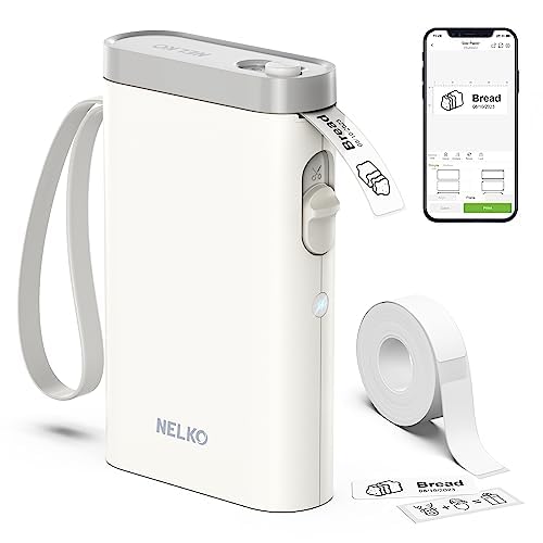 Nelko Label Maker Machine with Tape P21 Portable Bluetooth Label Printer Wireless Handheld Sticker Maker Mini Label