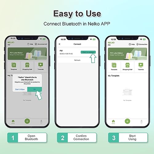 Nelko Label Maker Machine with Tape P21 Portable Bluetooth Label Printer Wireless Handheld Sticker Maker Mini Label