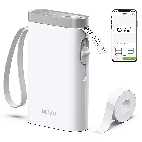 NELKO Label Maker Machine with Tape P21 Portable Bluetooth Label Printer Wireless Handheld Sticker Maker Mini Label