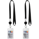 Lanyard Black Retractable Badge Reel with Badge Reel Clip for id Card Badges Holders Vertical Punched Zipper Waterproof 2 Pack YOUOWO - North State Signs & Printing