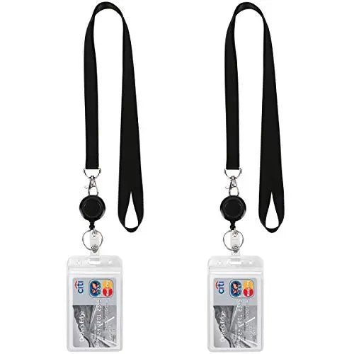 Lanyard Black Retractable Badge Reel with Badge Reel Clip for id Card Badges Holders Vertical Punched Zipper Waterproof 2 Pack YOUOWO - North State Signs & Printing