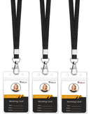 Lanyards for ID Badges, 3 Pack of Lanyard with ID Card Holder, Teskyer Extra Thick Clear Waterproof Resealable Zip ID Badge Holder with Lanyard for Office, School, Cruise Ship Cards - North State Signs & Printing