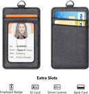Leather Badge Holder and Adjustable Retractable Lanyards, Quick Release Buckle and Safety Breakaway Lanyards with Swivel Metal Clasp for Offices, Staff, Students, Employees - North State Signs & Printing