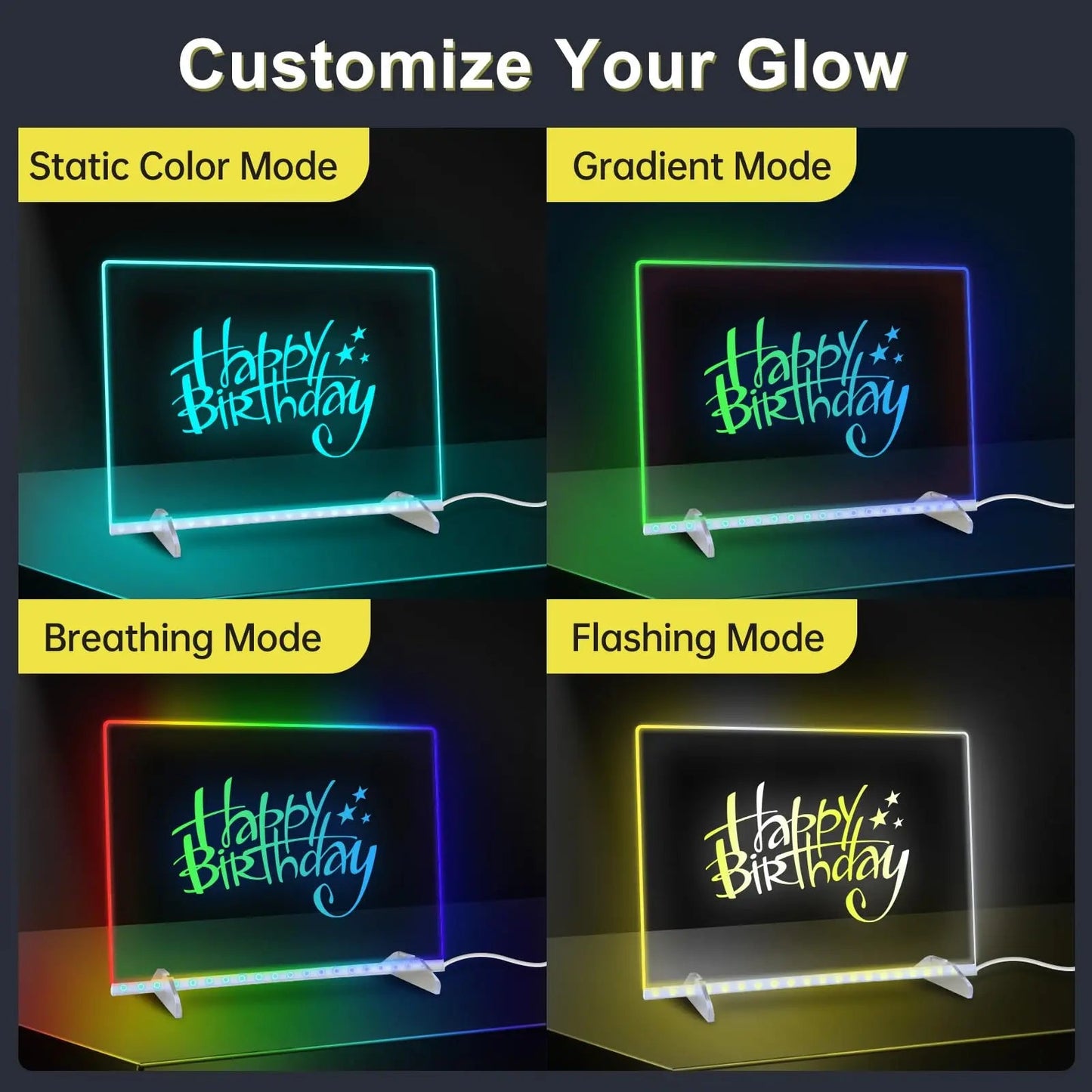 LED Note Board with 7 Colors, Includes Adapter, 13"x10" Led Drawing Board for Kids, Light Up Dry Erase Boards with 7 Markers, Soft Cloth, Hanging Chain, Holiday Trend Gift - North State Signs & Printing