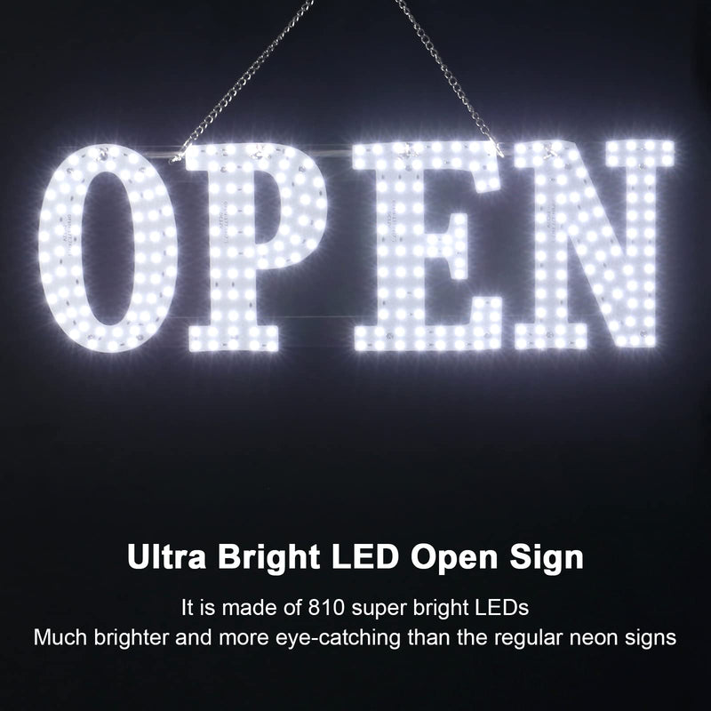 40’’x14’’ Extra Jumbo LED Open Signs for Business Unique Design Super Bright Open Sign with Chain High