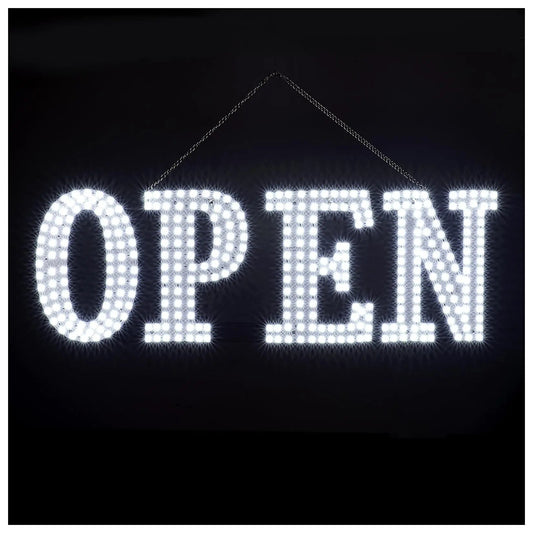 LED Open Signs for Business, 40"x14" Extra Jumbo Unique Design Super Bright Open Sign with Chain, High Visibility Open Sign for Stores Bar Hotel Retail Shops Window Salon Office - North State Signs & Printing