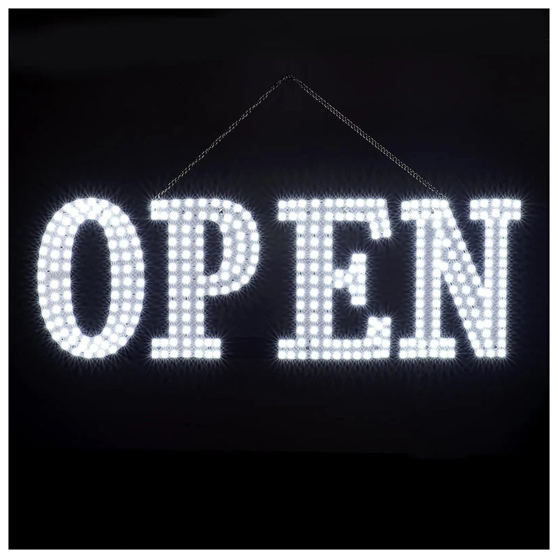 LED Open Signs for Business, 40"x14" Extra Jumbo Unique Design Super Bright Open Sign with Chain, High Visibility Open Sign for Stores Bar Hotel Retail Shops Window Salon Office - North State Signs & Printing