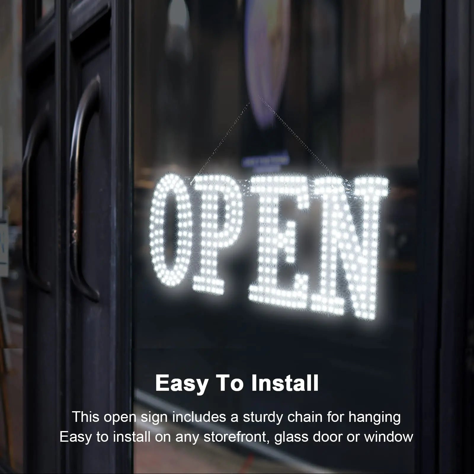 LED Open Signs for Business, 40"x14" Extra Jumbo Unique Design Super Bright Open Sign with Chain, High Visibility Open Sign for Stores Bar Hotel Retail Shops Window Salon Office - North State Signs & Printing