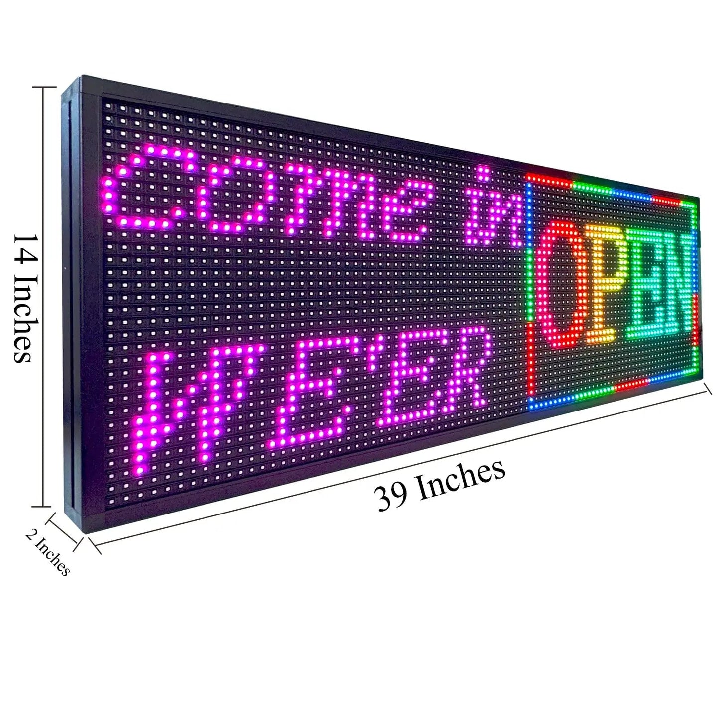 LED Sign P10 Outdoor 39" x 14" with High Resolution Programmable LED Scrolling Sign Display and Perfect Solution for Advertising - North State Signs & Printing