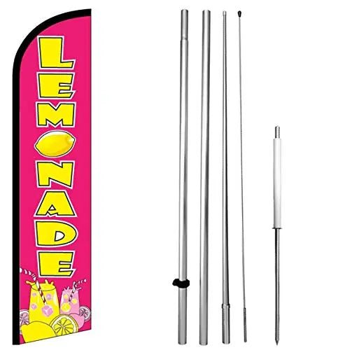 Lemonade Windless Swooper Flag Kit Feather Banner Flag Feather Sign - North State Signs & Printing