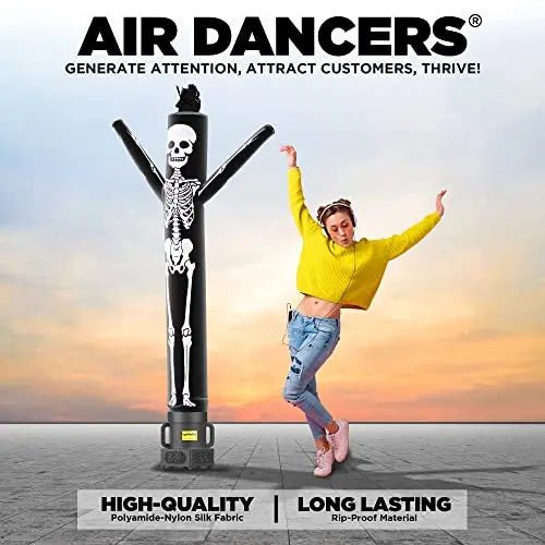 LookOurWay Air Dancers Inflatable Tube Man Set - 7ft Tall Wacky Waving Inflatable Dancing Tube Guy with Weather Resistant Blower - Halloween Themed - Skeleton - North State Signs & Printing