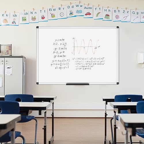 VIZ-PRO Magnetic Dry Erase Board 36 X 24 Inches Silver Aluminium Frame - Dry Erase Frames