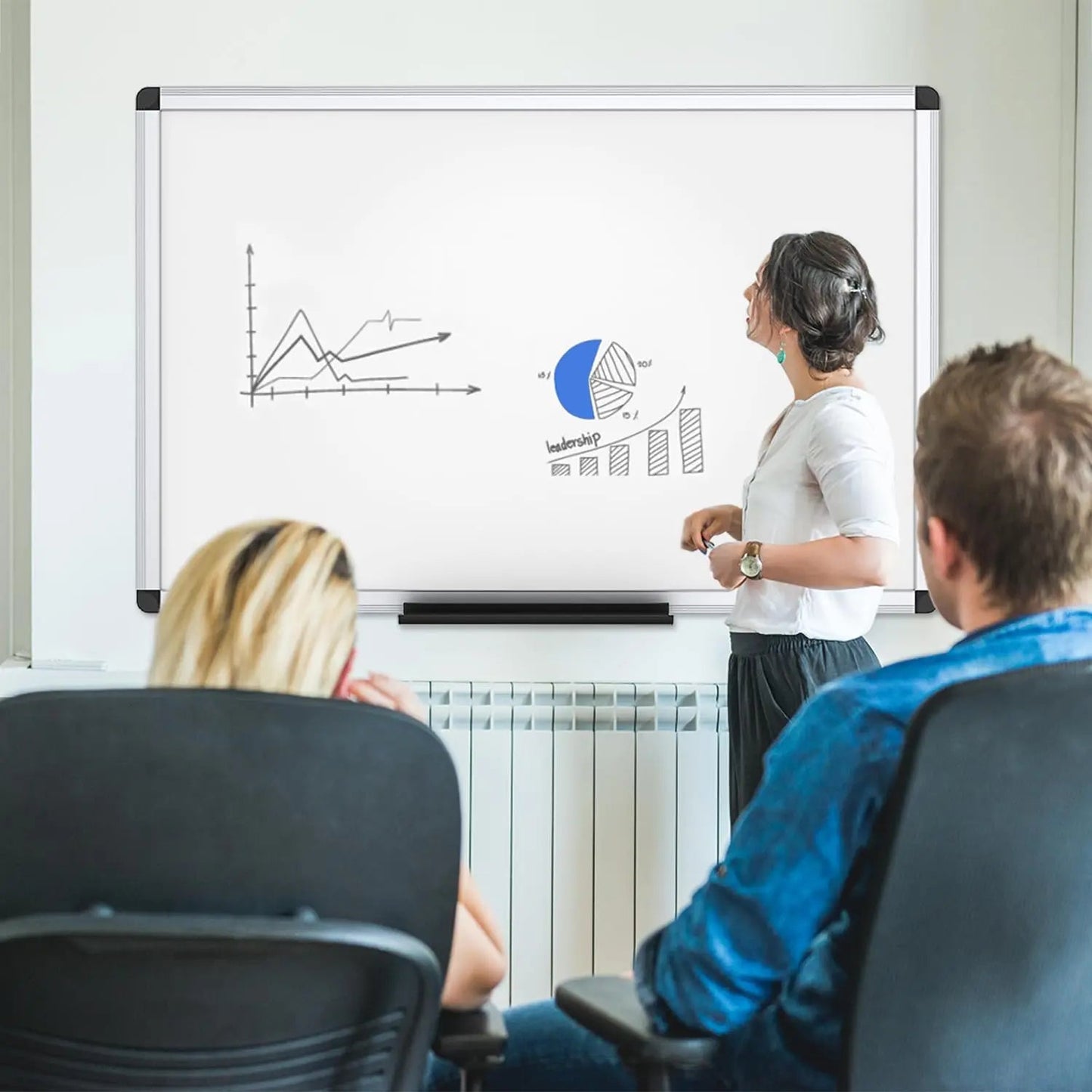 Magnetic Dry Erase Board, 36 X 24 Inches, Silver Aluminium Frame VIZ - PRO - North State Signs & Printing
