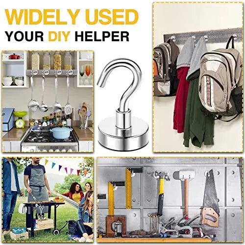 Magnetic Hooks, 30lbs+ Heavy Duty Magnetic Hooks Cruise for Hanging, Super Strong Magnet Hooks for Cruise Cabin, Refrigerator, Classroom, Magnetic Metal Hooks for Grill (Sliver, Pack of 20) - North State Signs & Printing